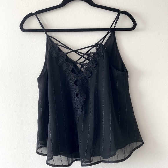 Astr The Label Lace Up Camisole in Black - Picture 5 of 9